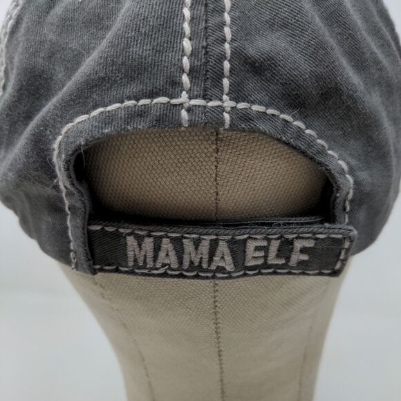 KBethods Women's Christmas Hat Gray Mama Elf Embroidered Distressed - Picture 9 of 13